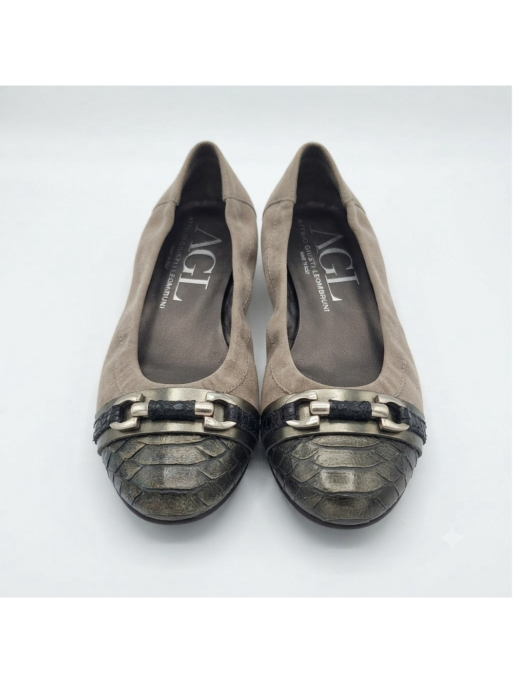 AGL Attilio Giusti Leombruni Monika Suede Cap Toe Ballet Flats Size 36 US 6
